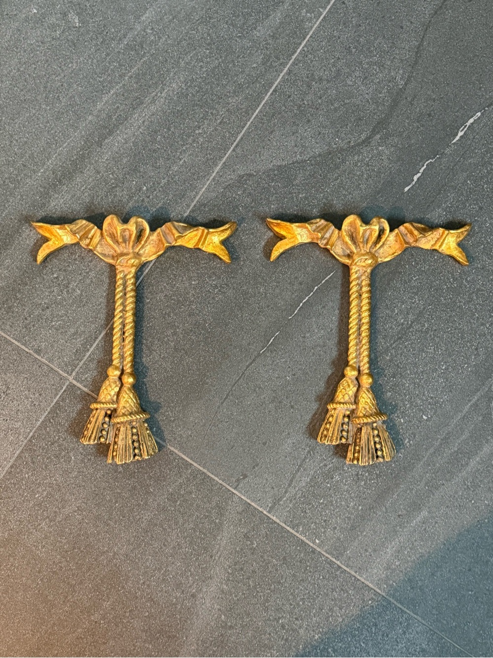 Pair of Decorative Gold Tassel Wall